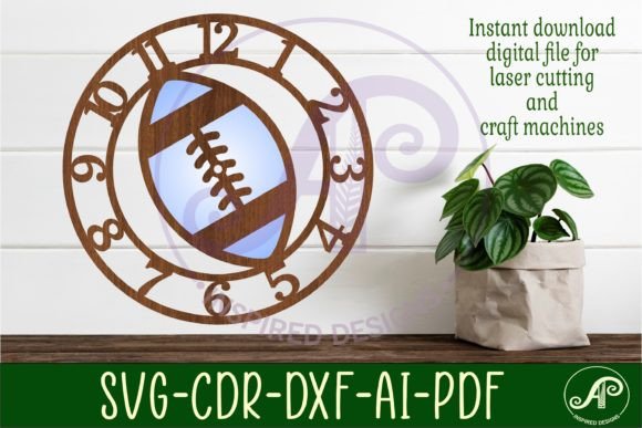 American Football Ball Wall Clock Template