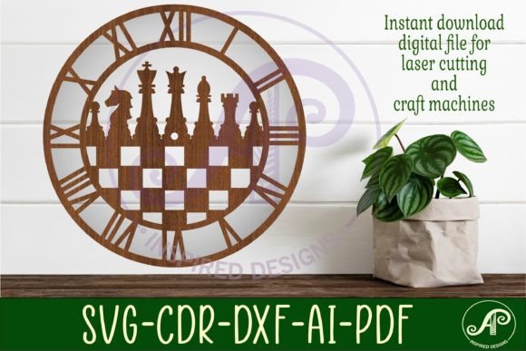 Chess Wall Clock Laser Cut Files, SVG: A Creative Solution for Custom Timepieces