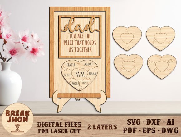 Dad Puzzle Desk Sign Svg - Break Jhon: A Unique Laser Cutting Solution for Custom Creations