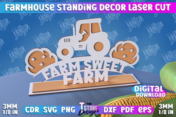 Farmhouse 3D Standing Decor Laser Cut