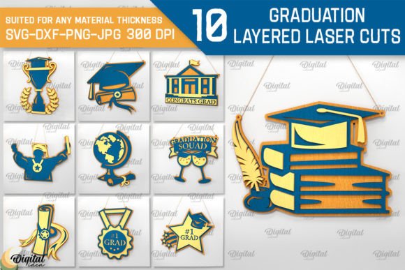 Graduation Layered Laser Cut Bundle: A Creative Solution for Digital Design Enthusiasts