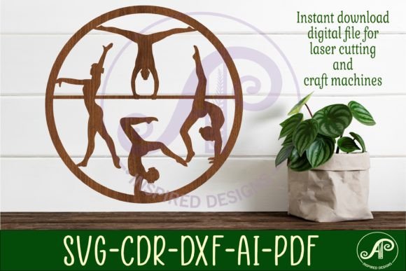 Gymnast Wall Art Sign, SVG File. Vector