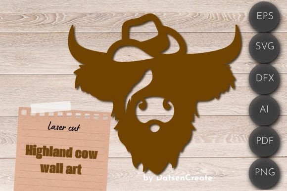 Highland Cow Head Wall Art, Laser Cut: Creative Decor for Every Home