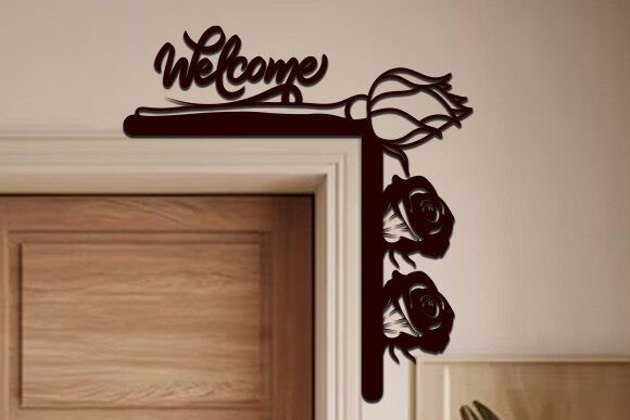 Laser Cut Rose Door Corner SVG