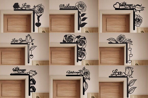 Laser Cut Rose Door Corner SVG Bundle