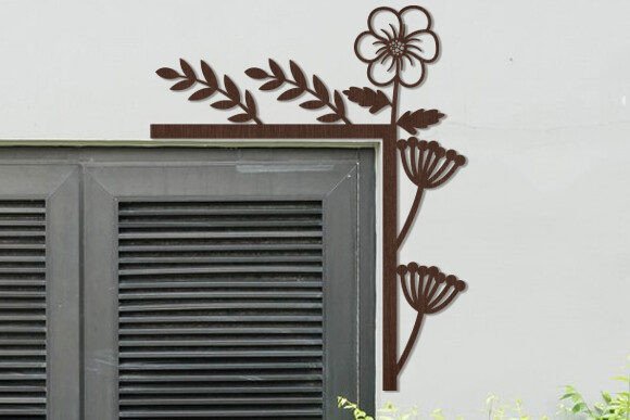 Laser Cut Spring Flower Door Corner Svg