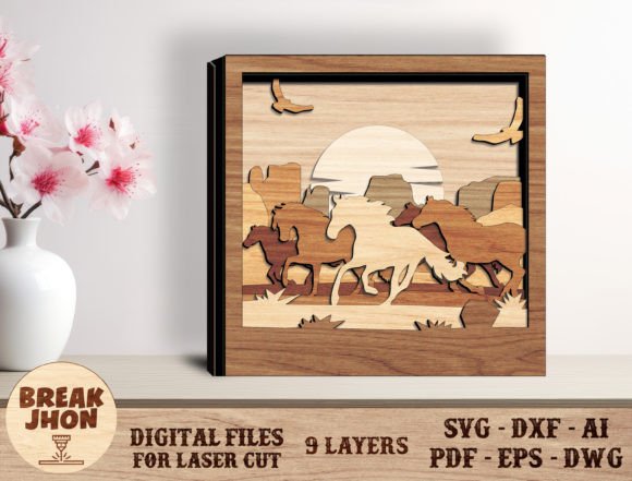 Layered Horses Laser Cut File-Break Jhon: A Creative and Practical 3D Project