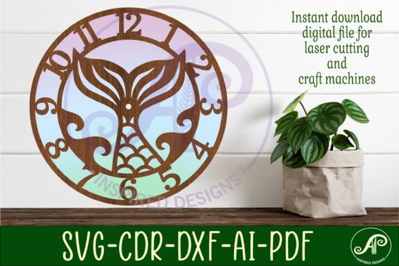 Mermaid Tail Wall Clock Laser Cut Files: A Creative and Practical Design Solution