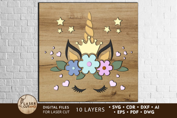 Multilayer Laser Cut File UNICORN