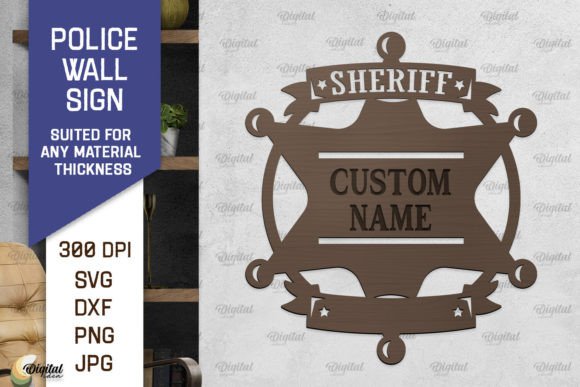 Police Wall Sign LaserCut: A Versatile Policeman SVG Design for Creative Projects