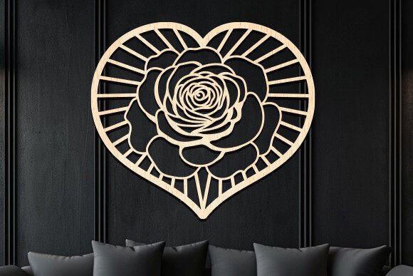 Rose Wall Decor Laser Cut SVG