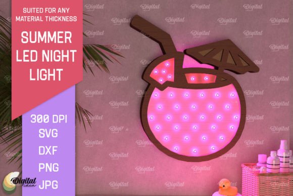 Summer Led Night Light Laser Cut