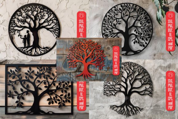 Tree Laser-cut SVG File Wall Decor Bundle