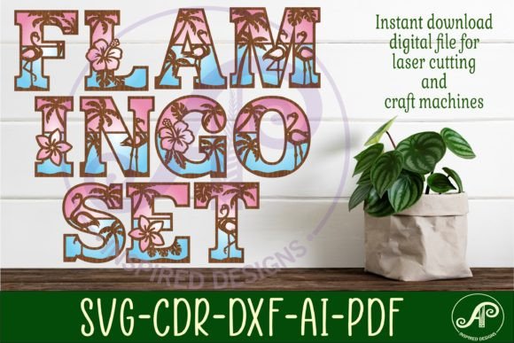 Tropical Flamingo Theme Alphabet Set
