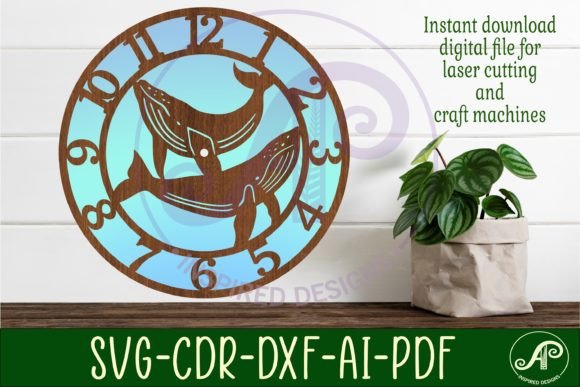 Whale Wall Clock Laser Cut Files: A Creative and Practical Design for Makers