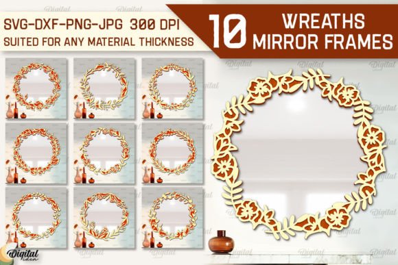 Wreath Mirror Frames Laser Cut Bundle
